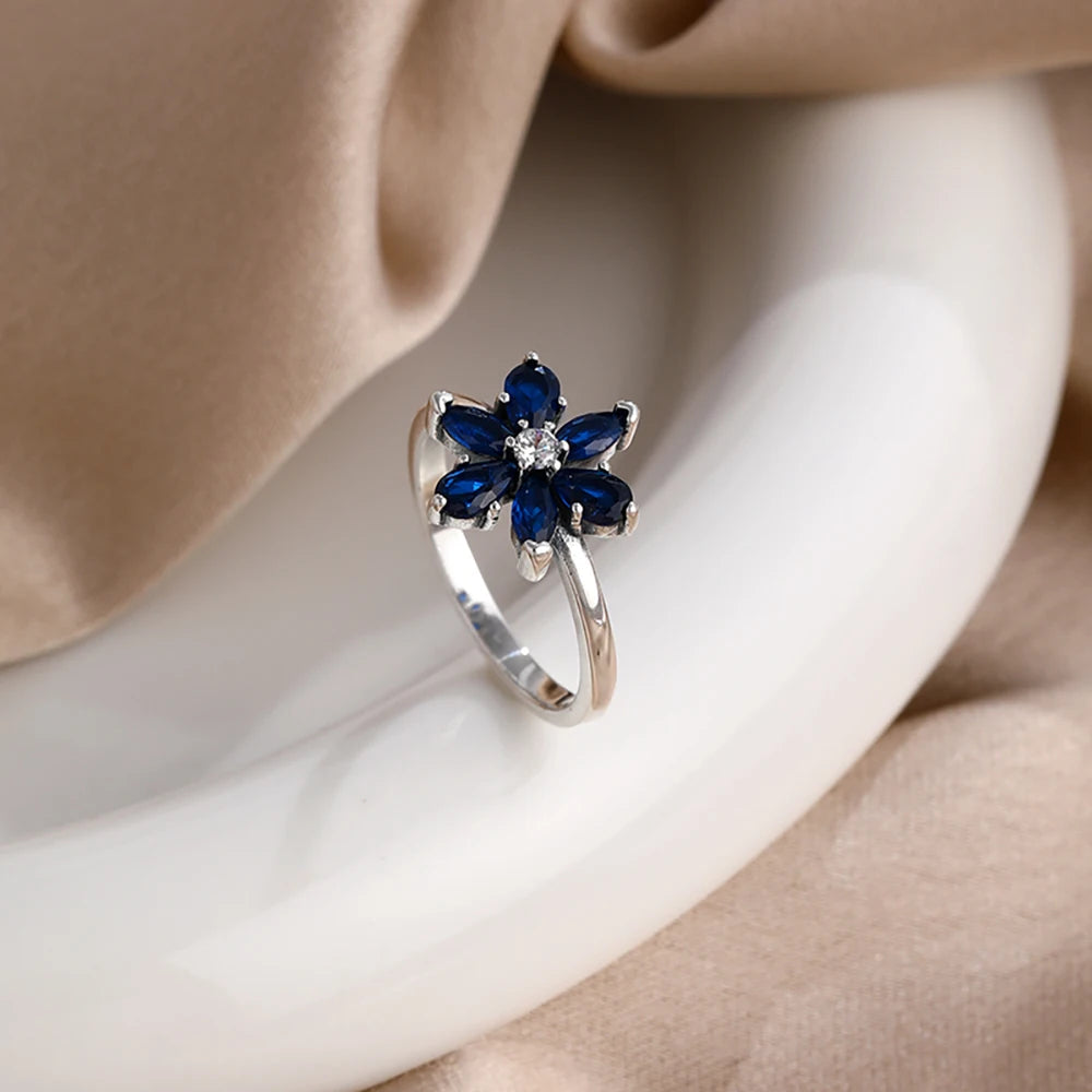 Whimsical Silver Flower Fairy Ring Set™