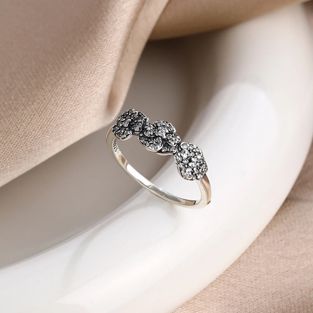 Whimsical Silver Flower Fairy Ring Set™